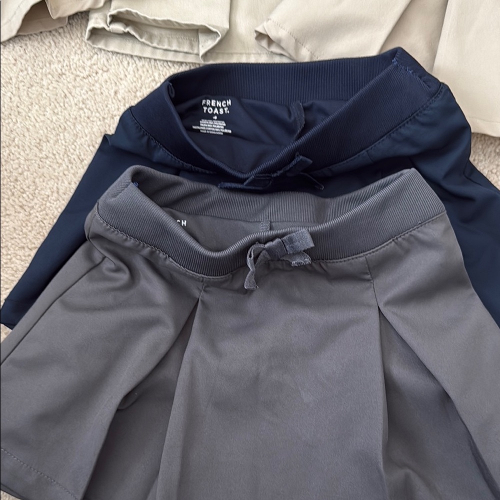 French Toast Navy and Gray Skirt Set